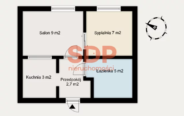 Apartament na sprzedaż, 26,70 m², 2 pokoje, piętro 7, oferta nr SDP252025