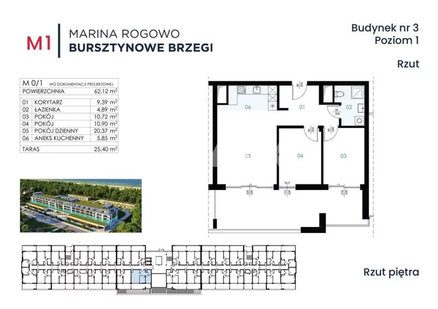 Apartament na sprzedaż, 62,12 m², 3 pokoje, piętro 1, oferta nr 197/13467/OMS