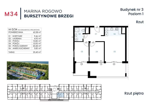 Apartament na sprzedaż, 62,28 m², 3 pokoje, piętro 1, oferta nr 242/13467/OMS