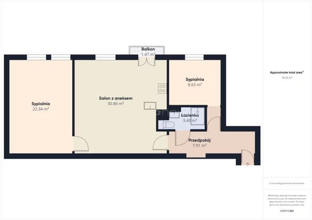 Apartament na sprzedaż, 74,90 m², 3 pokoje, piętro 3, oferta nr SMGECA476