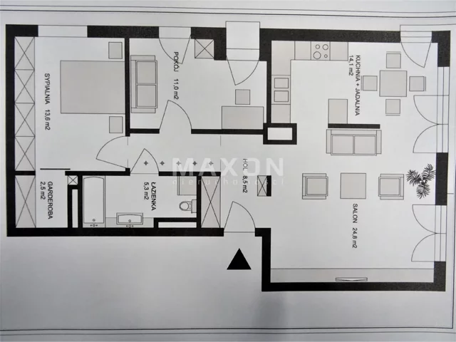 Apartament na sprzedaż, 82,80 m², 3 pokoje, piętro 2, oferta nr 59880/MS/MAX