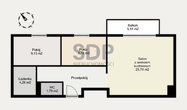 Apartament na sprzedaż, 59,93 m², 3 pokoje, piętro 1, oferta nr 24021