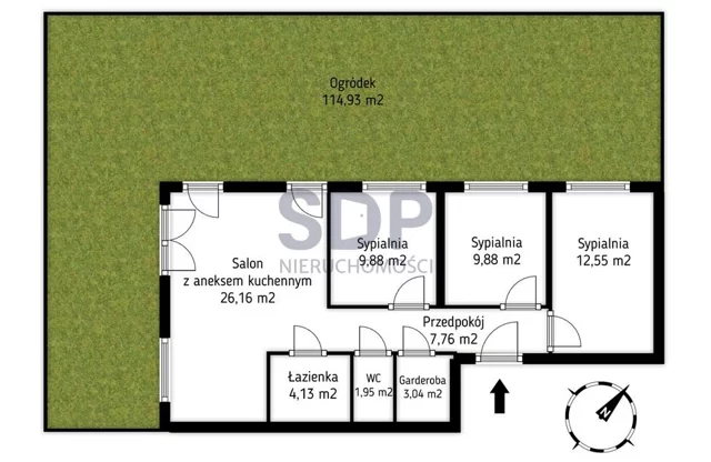 Apartament na sprzedaż, 75,35 m², 4 pokoje, parter, oferta nr 31139