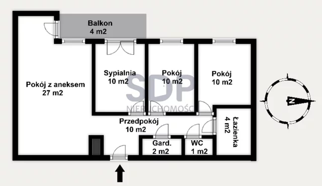 Apartament na sprzedaż 77,05 m², piętro 3, oferta nr 33368