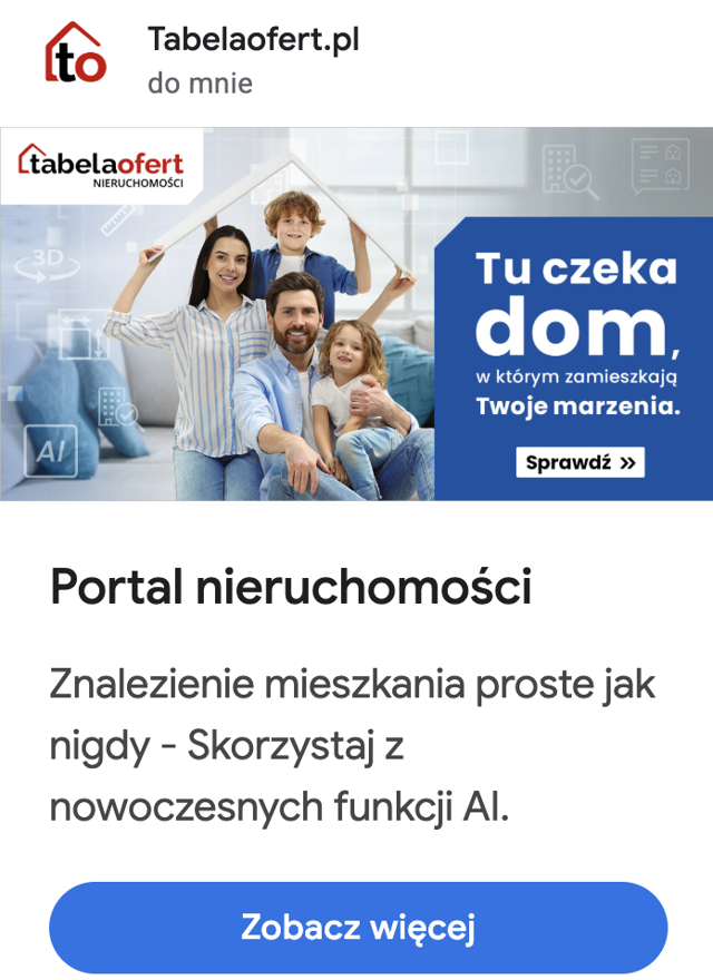 Google display - przykładowy banner
