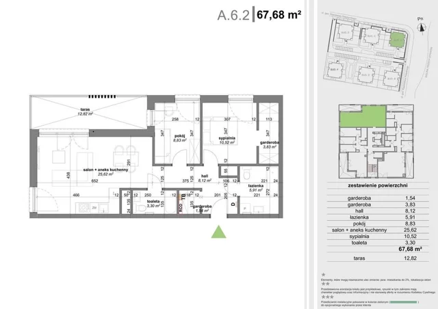 Apartament na sprzedaż 67,68 m², piętro 6, oferta nr 109724/78/OMS