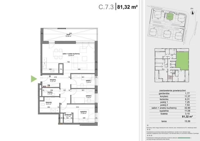 Apartament na sprzedaż, 81,32 m², 4 pokoje, piętro 7, oferta nr 110305/78/OMS