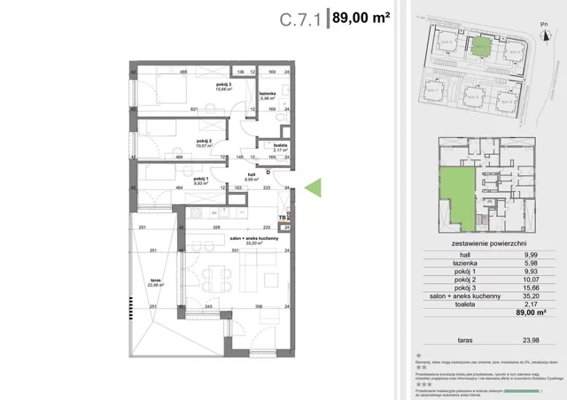 Apartament na sprzedaż, 89,00 m², 4 pokoje, piętro 7, oferta nr 110303/78/OMS