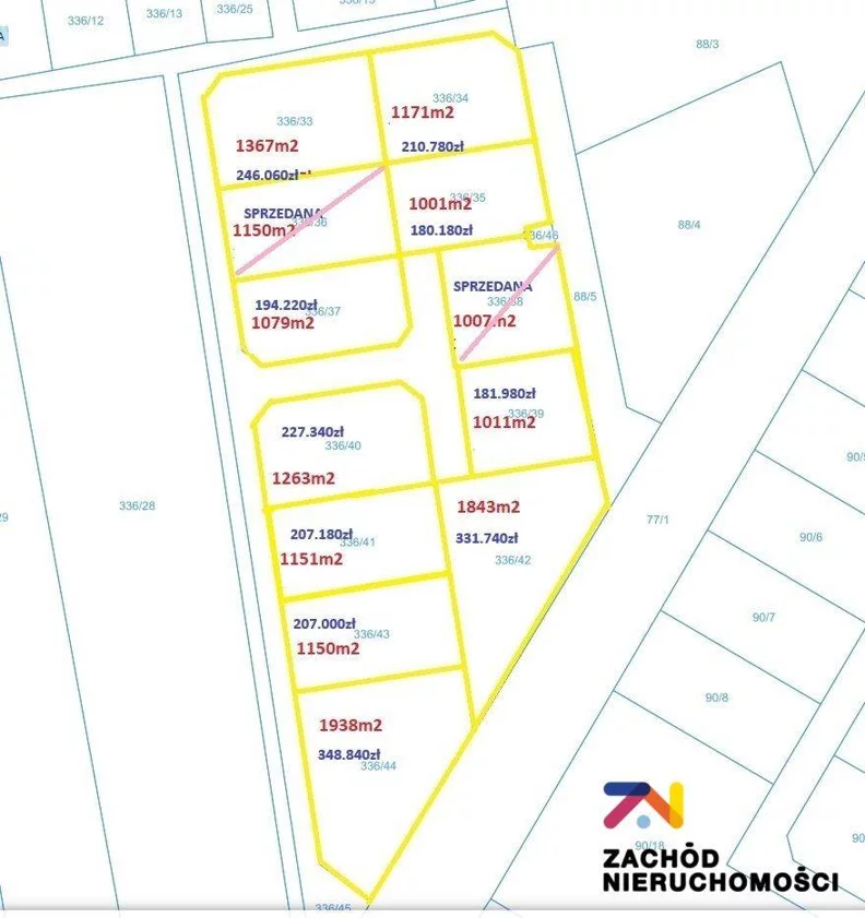 Działka 1 001,00 m², oferta nr , 144250227, Droszków