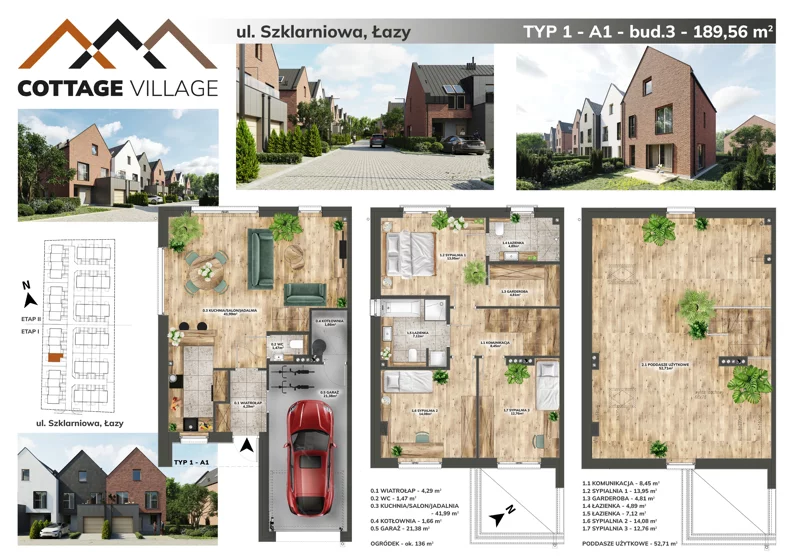 Dom 189,56 m², oferta nr A1B3, Cottage Village, Łazy, ul. Szklarniowa