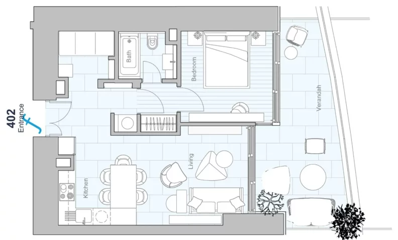 2 pokoje, apartament 104,90 m², piętro 4, oferta nr 402, Limassol Blue Marine, Limassol