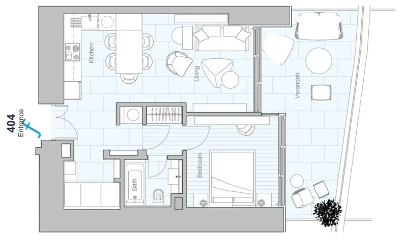 2 pokoje, apartament 105,90 m², piętro 4, oferta nr 404, Limassol Blue Marine, Limassol