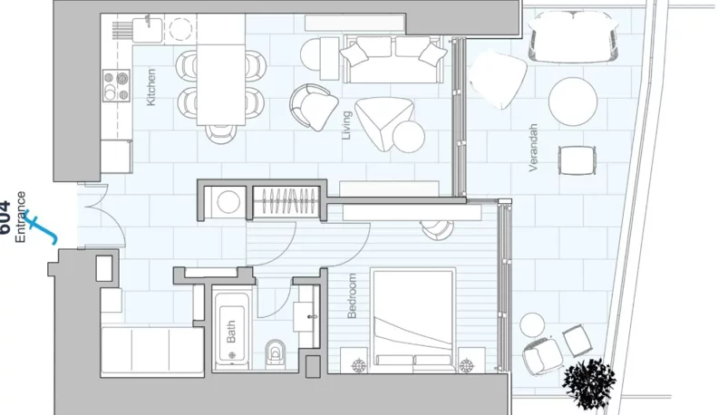 2 pokoje, apartament 105,90 m², piętro 6, oferta nr 604, Limassol Blue Marine, Limassol