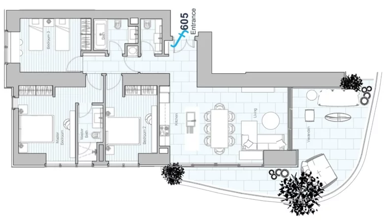 4 pokoje, apartament 213,39 m², piętro 6, oferta nr 605, Limassol Blue Marine, Limassol