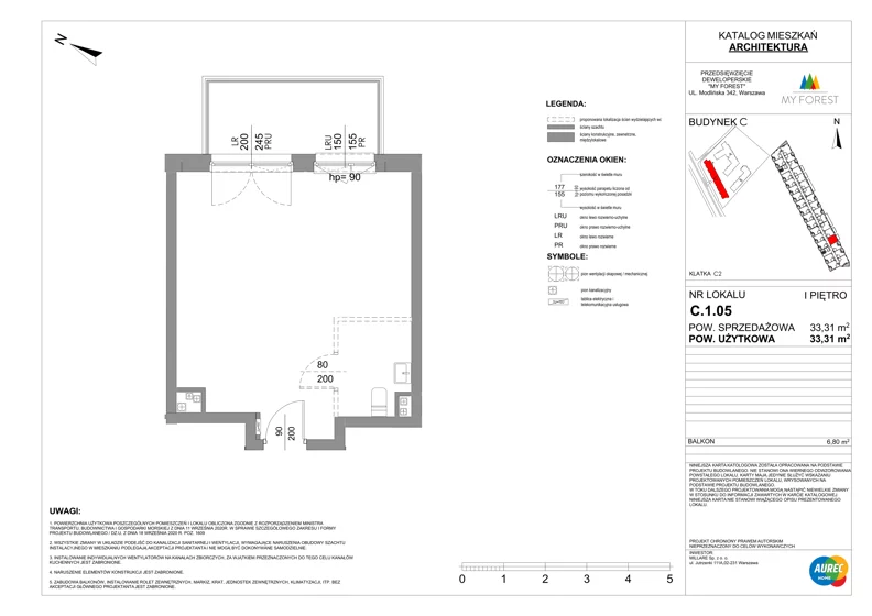 Lokal użytkowy 33,31 m², oferta nr C.1.05, My Forest - lokale użytkowe, Warszawa, Białołęka, ul. Modlińska 342