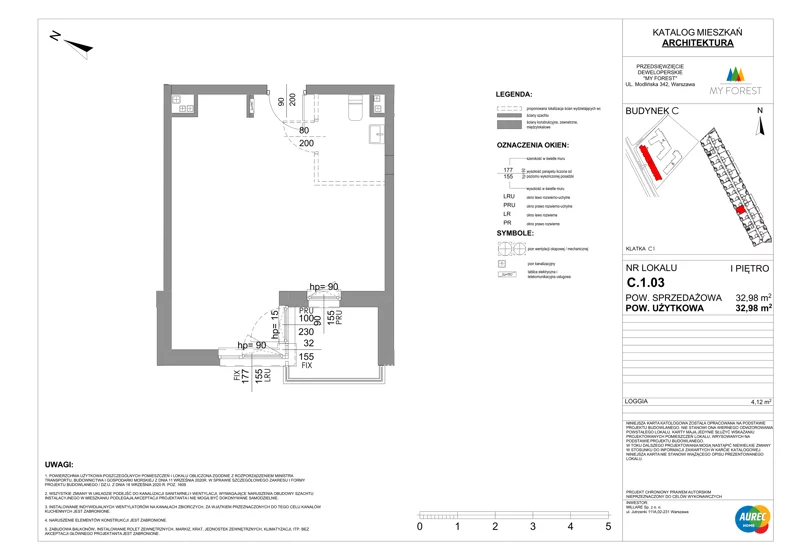 Lokal użytkowy 32,98 m², oferta nr C.1.03, My Forest - lokale użytkowe, Warszawa, Białołęka, ul. Modlińska 342