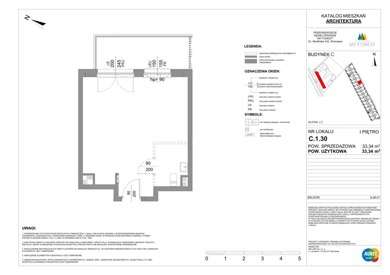 Lokal użytkowy 33,34 m², oferta nr C.1.30, My Forest - lokale użytkowe, Warszawa, Białołęka, ul. Modlińska 342