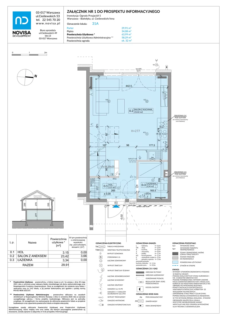 Dom 63,99 m², oferta nr 31A, Ogrody Przyjaciół 5 - etap 3, Warszawa, Białołęka, Szamocin, ul. Cieślewskich