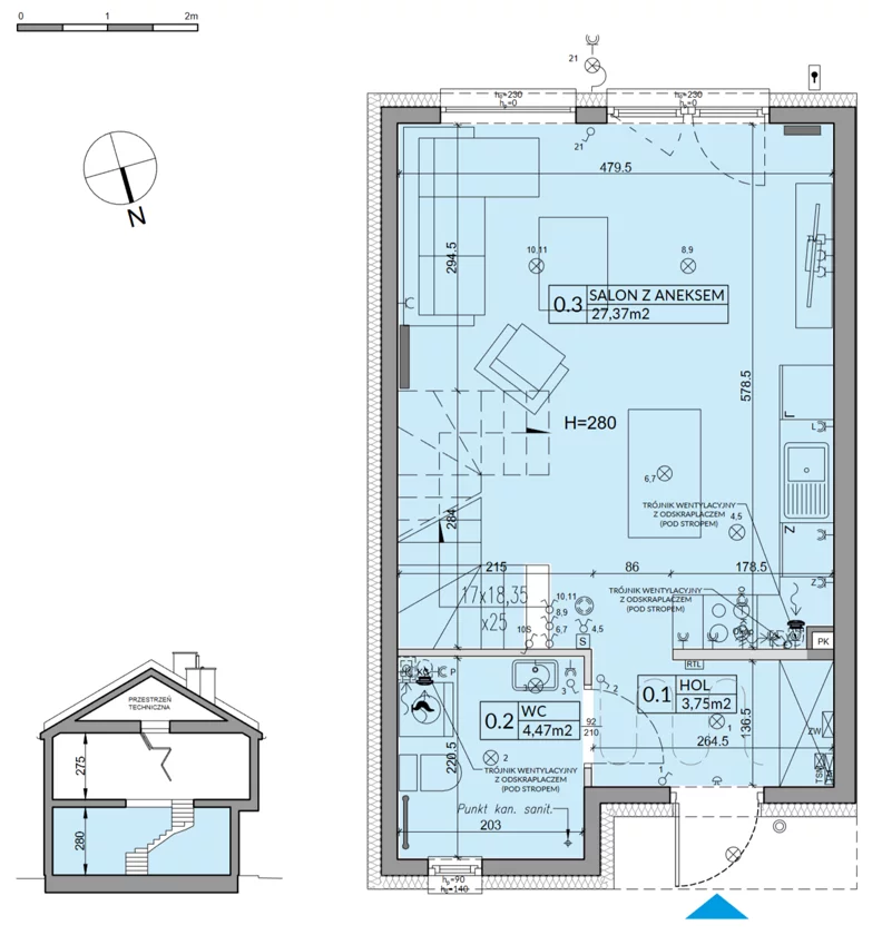 Dom 72,53 m², oferta nr 64B, Nova Magdalenka 7 - etap 7, Słomin, ul. Janczewicka