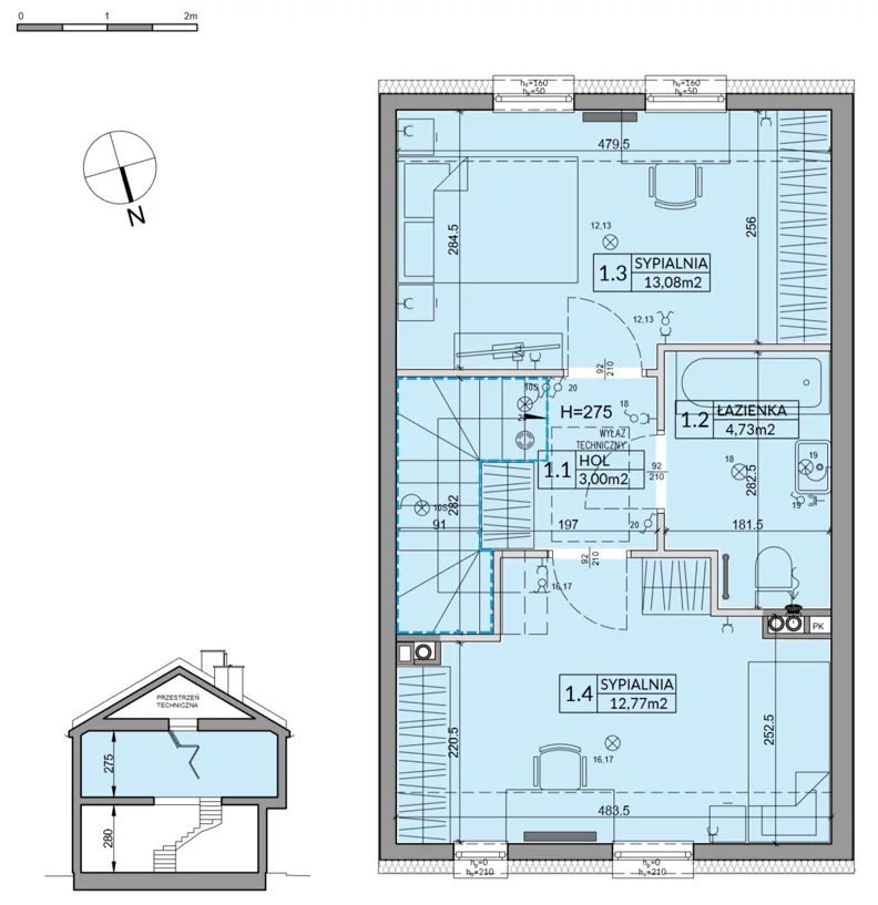 Dom 72,53 m², oferta nr 65B, Nova Magdalenka 7 - etap 7, Słomin, ul. Janczewicka