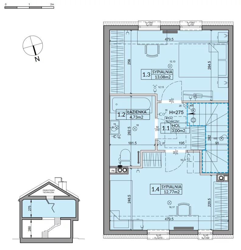 Dom 72,53 m², oferta nr 66A, Nova Magdalenka 7 - etap 7, Słomin, ul. Janczewicka
