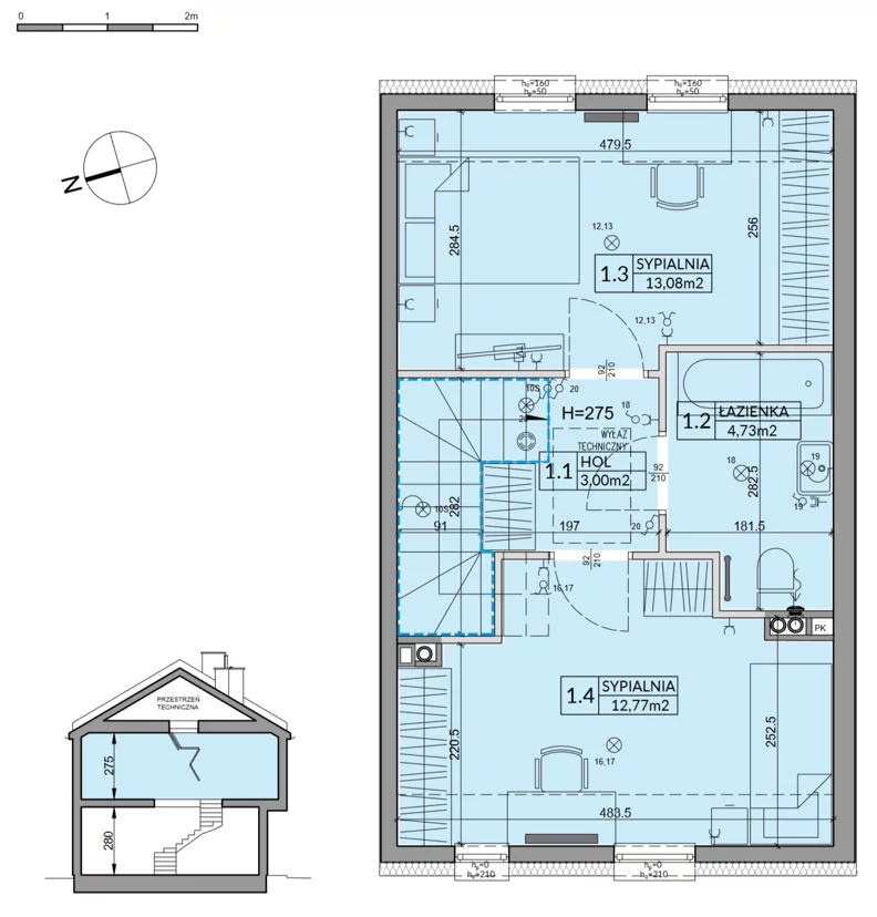 Dom 72,53 m², oferta nr 96B, Nova Magdalenka 7 - etap 8, Słomin, ul. Janczewicka