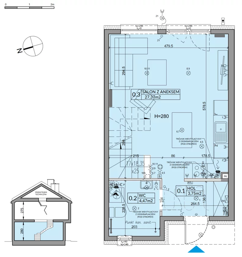 Dom 72,53 m², oferta nr 96B, Nova Magdalenka 7 - etap 8, Słomin, ul. Janczewicka