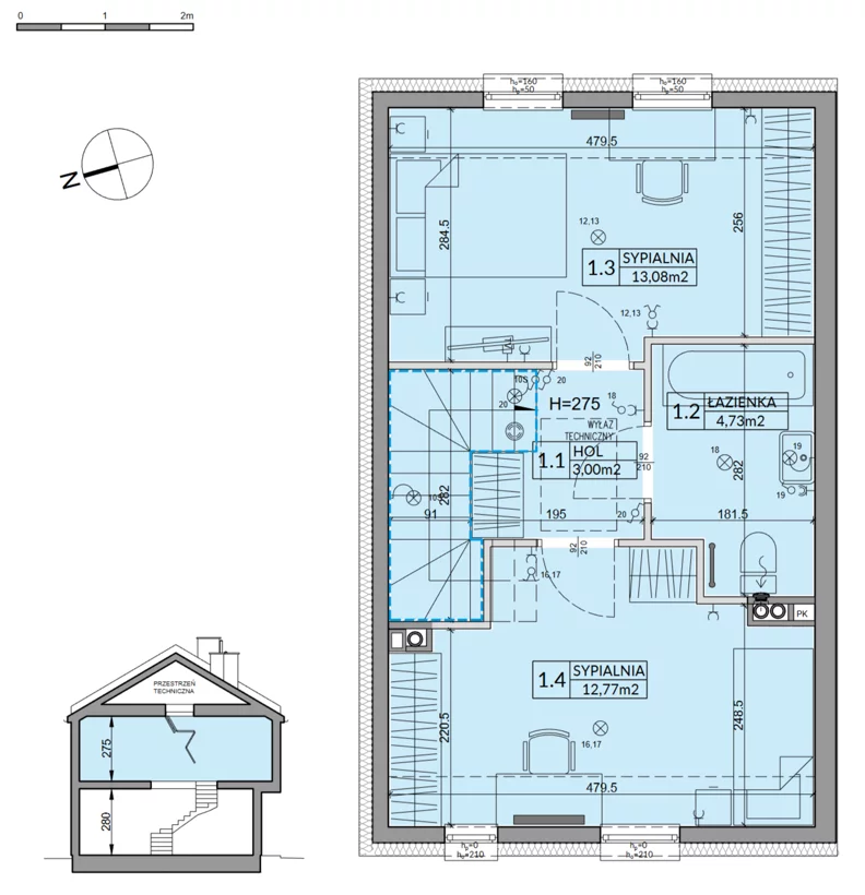 Dom 72,53 m², oferta nr 97B, Nova Magdalenka 7 - etap 8, Słomin, ul. Janczewicka