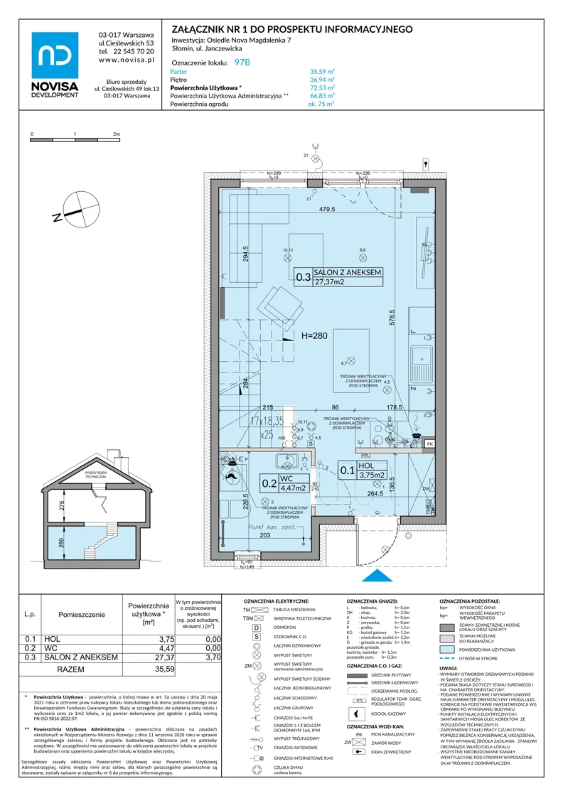 Dom 72,53 m², oferta nr 97B, Nova Magdalenka 7 - etap 8, Słomin, ul. Janczewicka