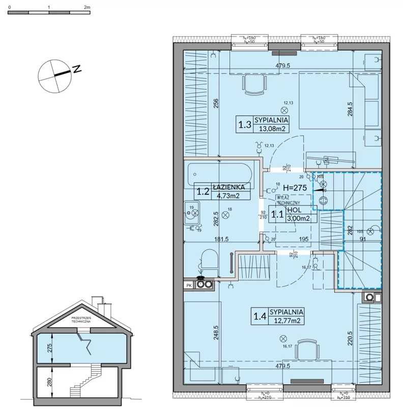 Dom 72,53 m², oferta nr 99A, Nova Magdalenka 7 - etap 8, Słomin, ul. Janczewicka