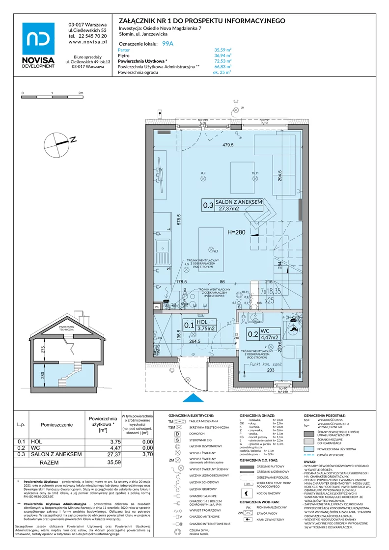 Dom 72,53 m², oferta nr 99A, Nova Magdalenka 7 - etap 8, Słomin, ul. Janczewicka