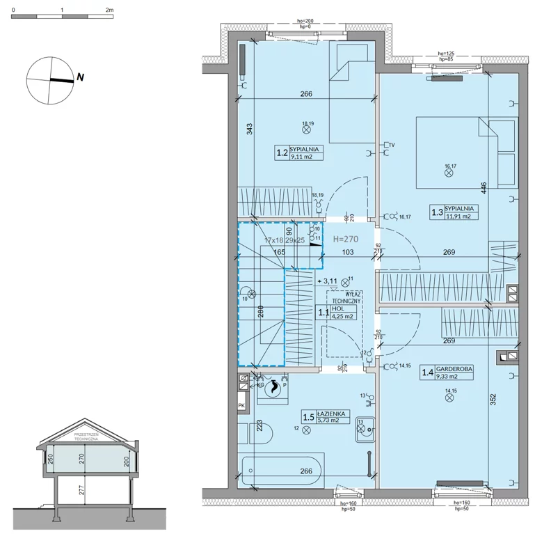 Dom 80,54 m², oferta nr 32B, Ogrody Przyjaciół 5 - etap 3, Warszawa, Białołęka, Szamocin, ul. Cieślewskich