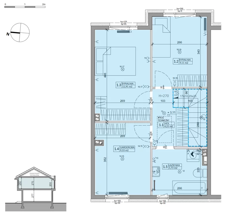 Dom 80,54 m², oferta nr 35B, Ogrody Przyjaciół 5 - etap 3, Warszawa, Białołęka, Szamocin, ul. Cieślewskich
