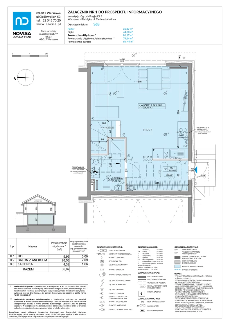 Dom 81,17 m², oferta nr 36B, Ogrody Przyjaciół 5 - etap 3, Warszawa, Białołęka, Szamocin, ul. Cieślewskich