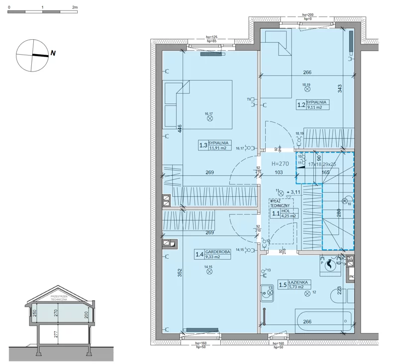 Dom 80,54 m², oferta nr 37B, Ogrody Przyjaciół 5 - etap 4, Warszawa, Białołęka, Szamocin, ul. Inna
