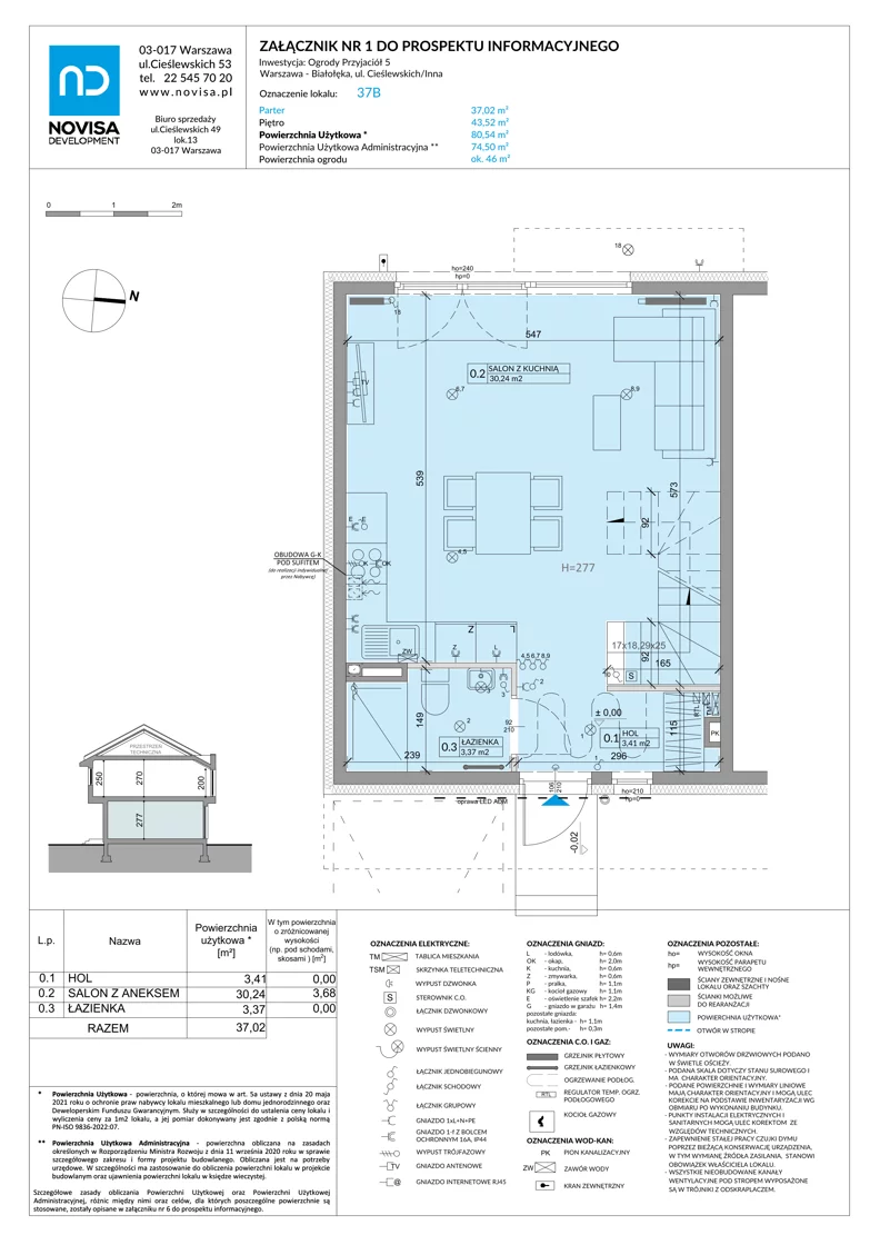 Dom 80,54 m², oferta nr 37B, Ogrody Przyjaciół 5 - etap 4, Warszawa, Białołęka, Szamocin, ul. Inna