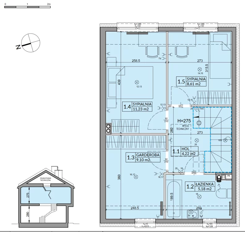Dom 82,62 m², oferta nr 100A, Nova Magdalenka 7 - etap 7, Słomin, ul. Janczewicka