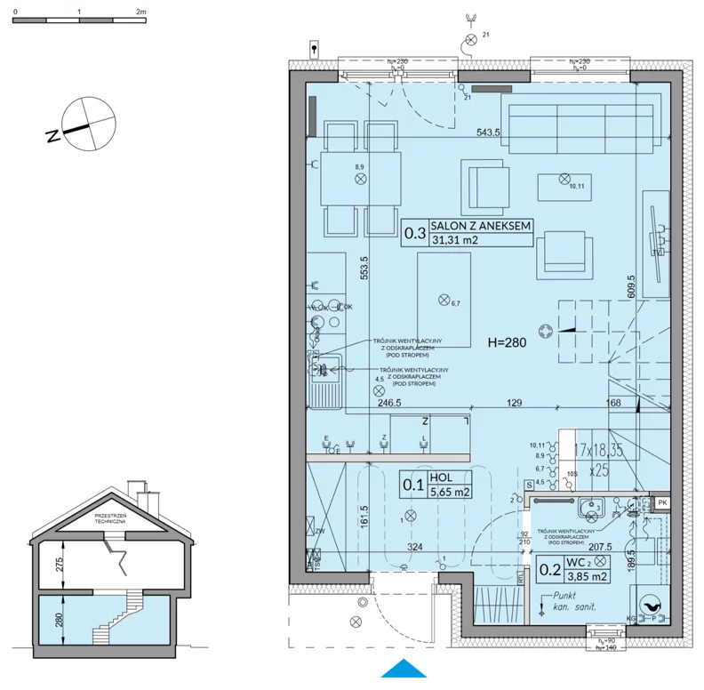 Dom 82,62 m², oferta nr 100A, Nova Magdalenka 7 - etap 7, Słomin, ul. Janczewicka