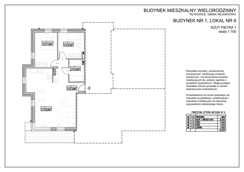3 pokoje, apartament 65,00 m², piętro 1, oferta nr 1.6, Golf Park Apartamenty, Pętkowice