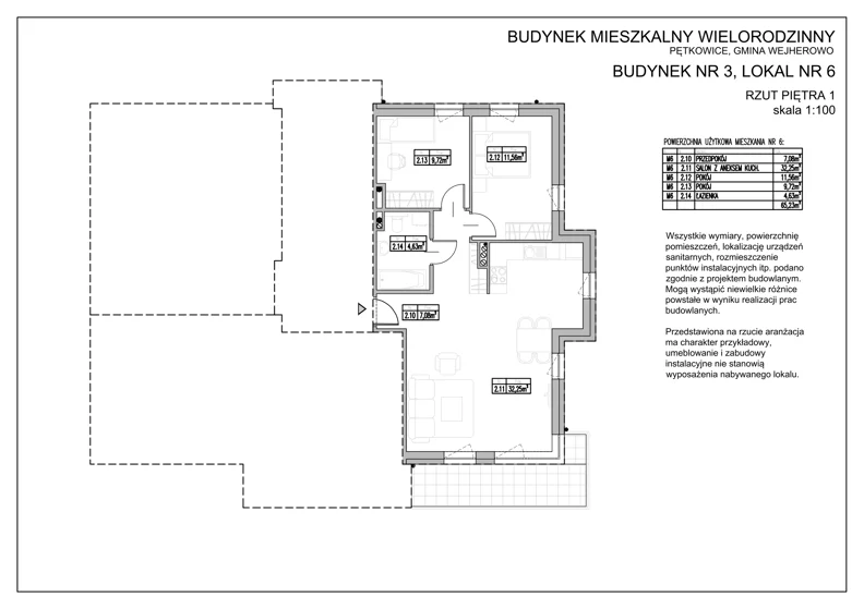 3 pokoje, apartament 65,00 m², piętro 1, oferta nr 3.6, Golf Park Apartamenty, Pętkowice