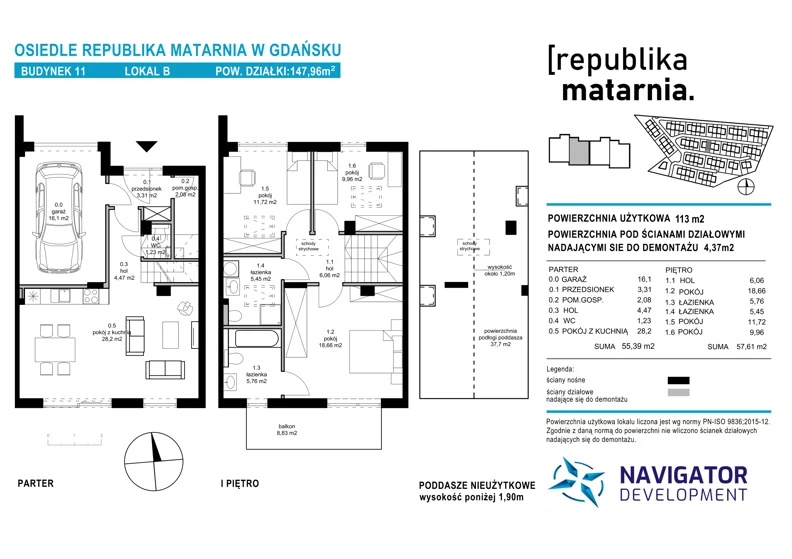Dom 113,00 m², oferta nr 11B, Republika Matarnia etap III, Gdańsk, Matarnia, ul. Ikara