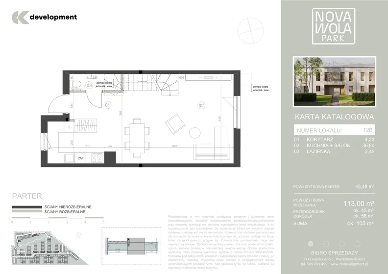 Dom 113,00 m², oferta nr 12B, Nova Wola Park II, Nowa Wola, ul. Przepiórki
