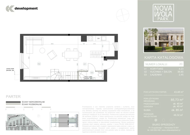 Dom 85,73 m², oferta nr 2C, Nova Wola Park II, Nowa Wola, ul. Przepiórki