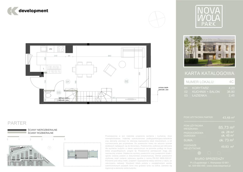 Dom 85,73 m², oferta nr 4B, Nova Wola Park II, Nowa Wola, ul. Przepiórki
