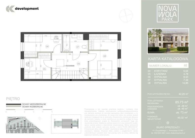 Dom 85,73 m², oferta nr 6E, Nova Wola Park II, Nowa Wola, ul. Przepiórki