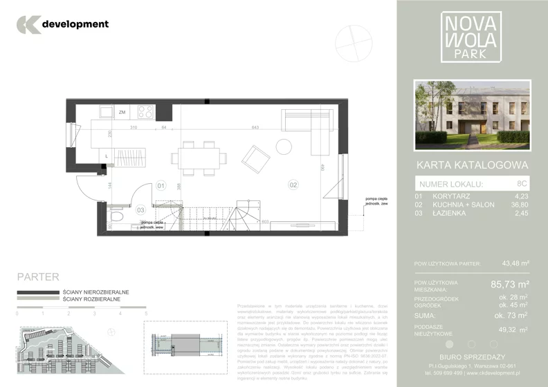 Dom 85,73 m², oferta nr 8C, Nova Wola Park II, Nowa Wola, ul. Przepiórki
