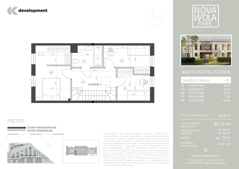 Dom 85,73 m², oferta nr 8C, Nova Wola Park II, Nowa Wola, ul. Przepiórki