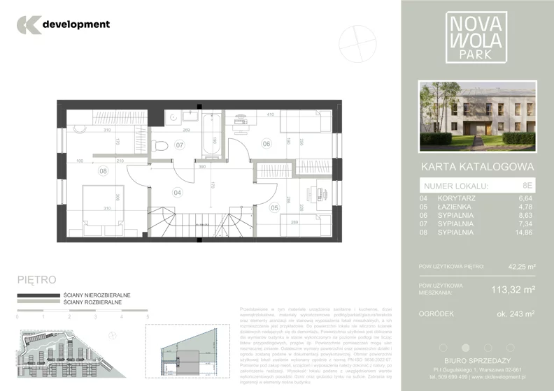 Dom 113,32 m², oferta nr 8E, Nova Wola Park II, Nowa Wola, ul. Przepiórki