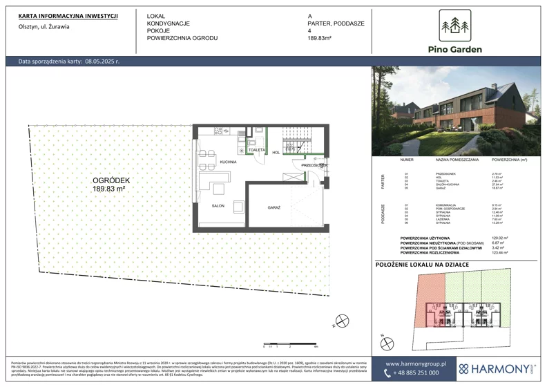 Dom 120,02 m², oferta nr A, Pino Garden, Olsztyn, Gutkowo, ul. Żurawia