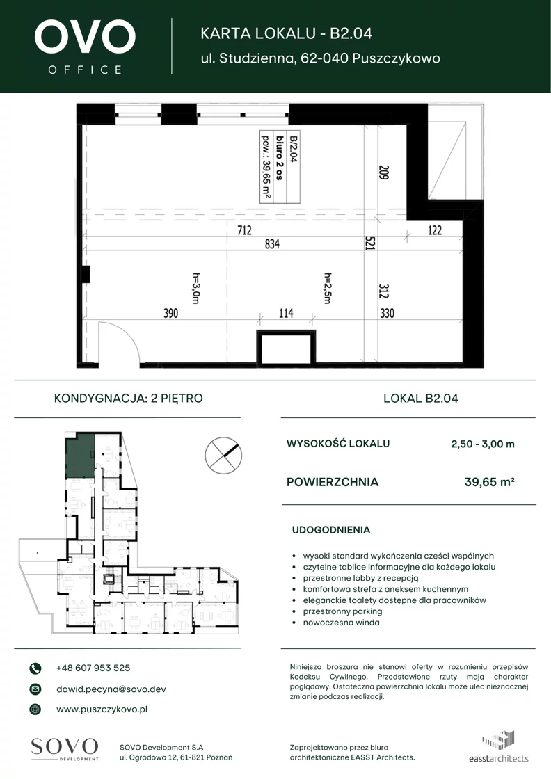 Biuro 39,65 m², oferta nr B/2/04, OVO Office, Puszczykowo, ul. Studzienna